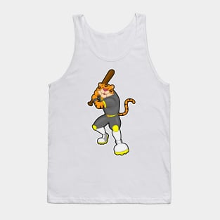 Tiger as Baseball player with Baseball bat Tank Top